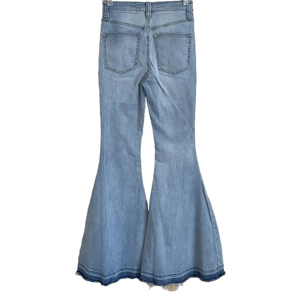 We the Free People Irreplaceable Flare Jeans Women's 27 Exposed Button Fly - Picture 3 of 10